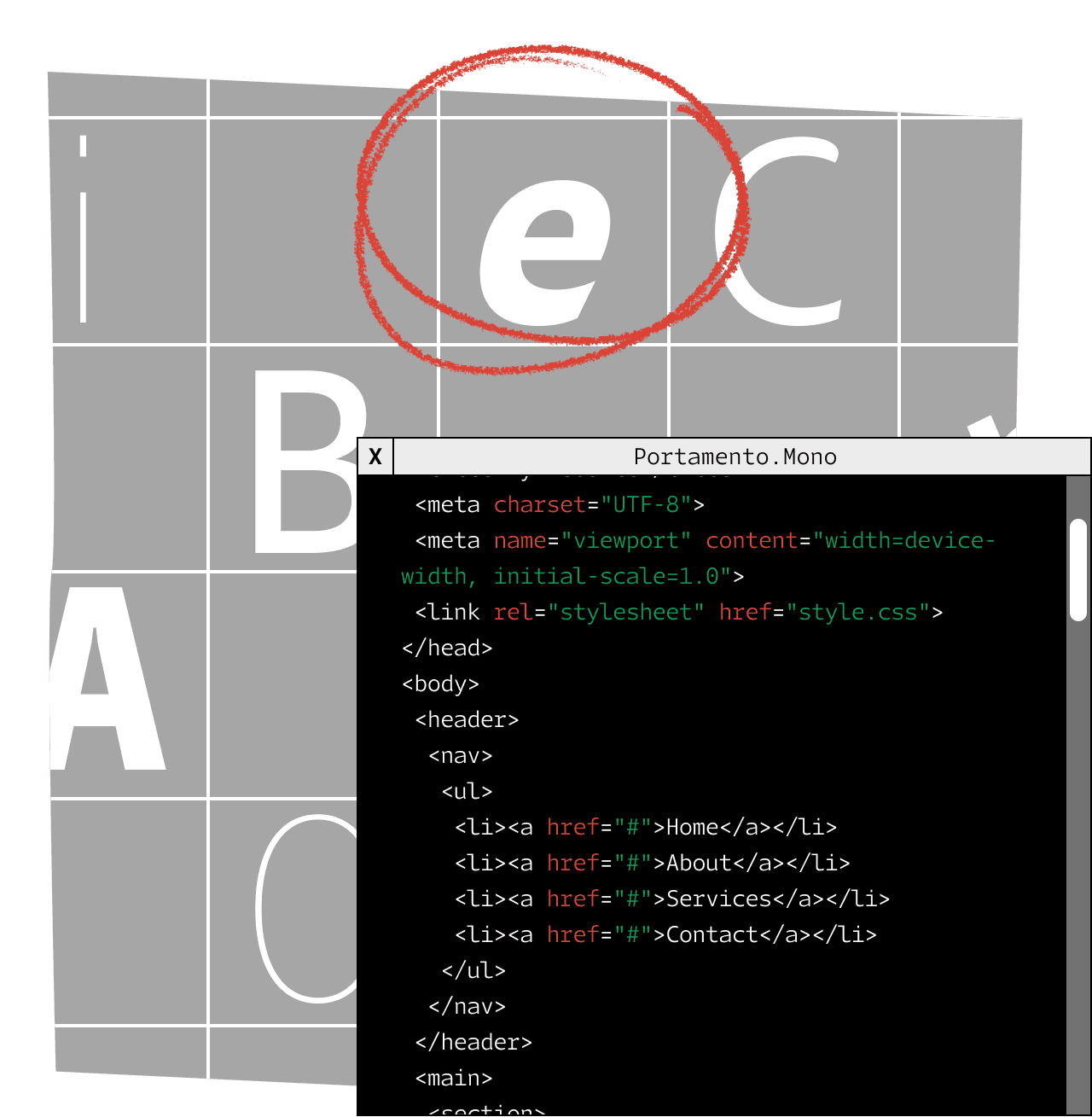 <b class="accent">FIG. 10 — </b> Portamento Mono was used in the process of making these fonts.
