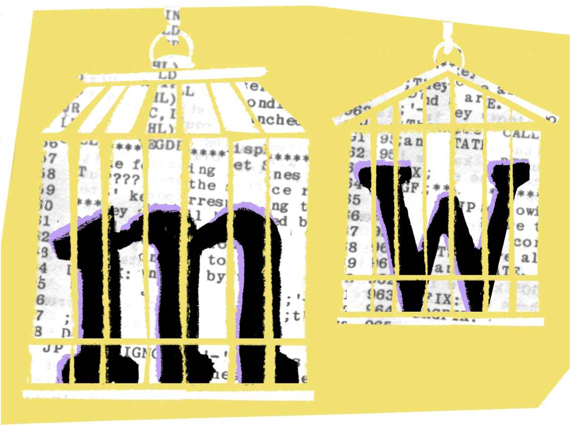 <b>FIG. 8</b>— The letters <mono><b>m</b></mono> and <mono><b>w</b></mono> are some of the trickiest to draw in a monospaced typefaces due to the number of vertical stems in each. They often end up looking squished in monospaced designs.