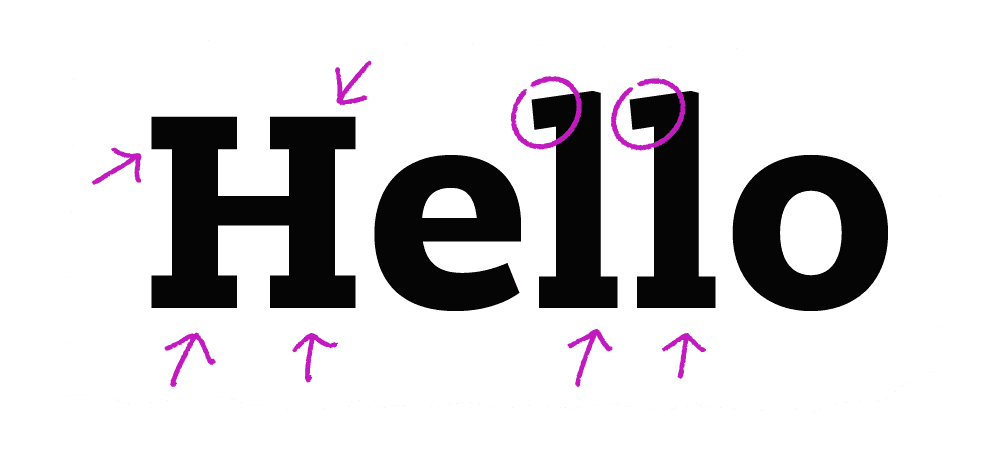 Bezzia has slab serifs. Here are some of them!