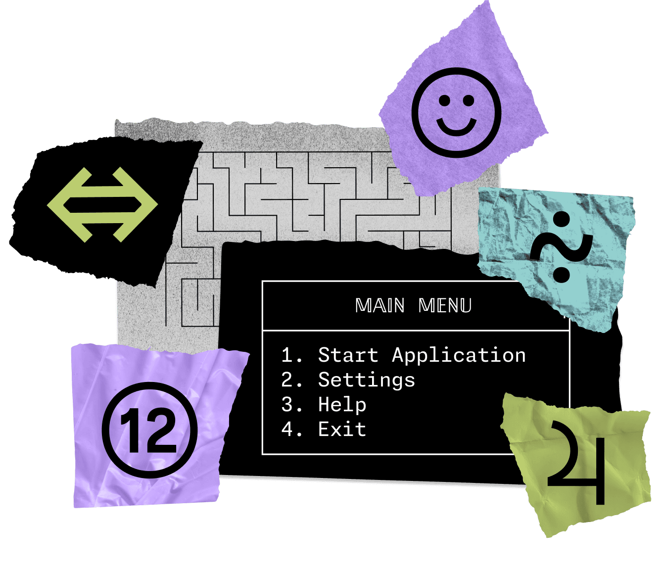 <b>FIG. 22</b> — The massive symbol set in all Monaspace styles lets users
draw their own tables, menus, or even mazes, include emojis to show
feelings about certain lines of code, notate complex mathematical
equations, and write anything in a complete superscript alphabet.