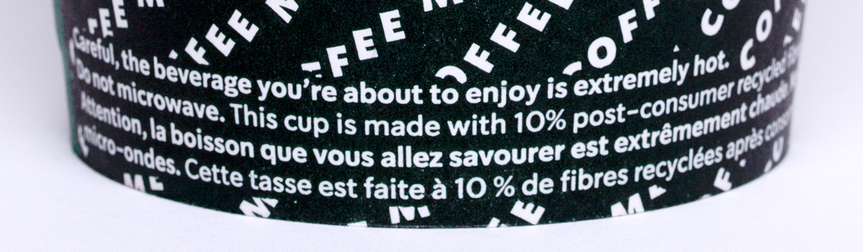 <b class="accent">FIG. 22 — </b> The fine print warning at the bottom of a Starbucks cup, set in SoDo Sans. Design: Starbucks
