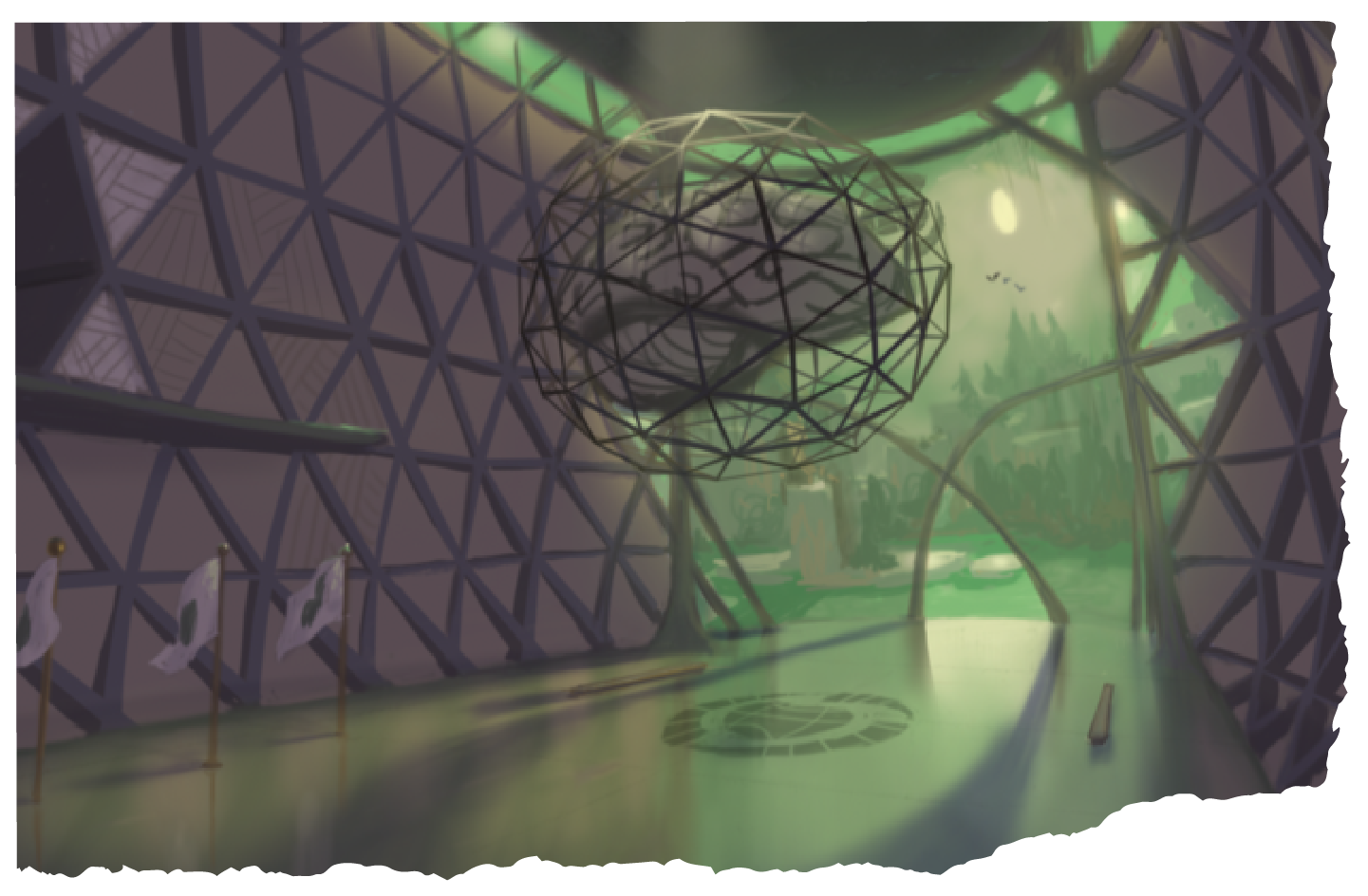 <b class="accent">FIG. 2 — </b> Early concept art by Nathan 'Bagel' Stapley and Peter Chan from the Psychonauts 2 creative team, provided to Lettermatic as inspiration.